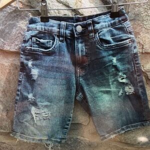 Kids Ripped Denim Shorts - Blue